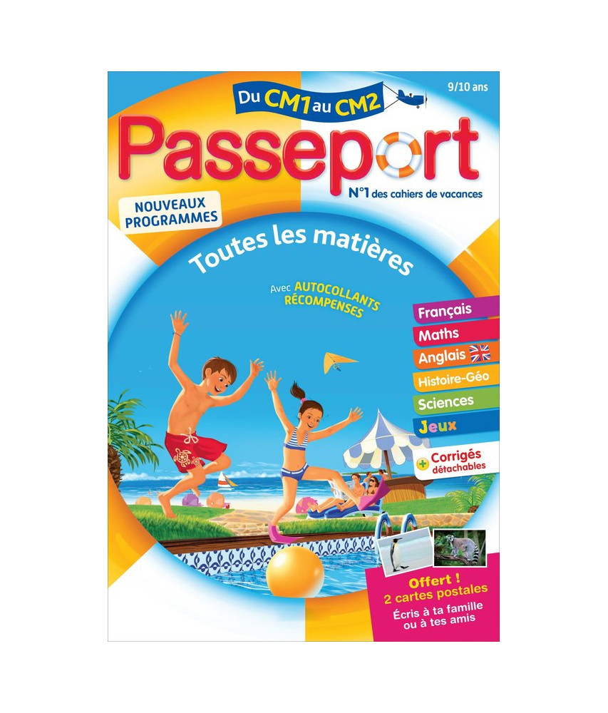 Cahier de vacances du CM1 vers le CM2 Passeport