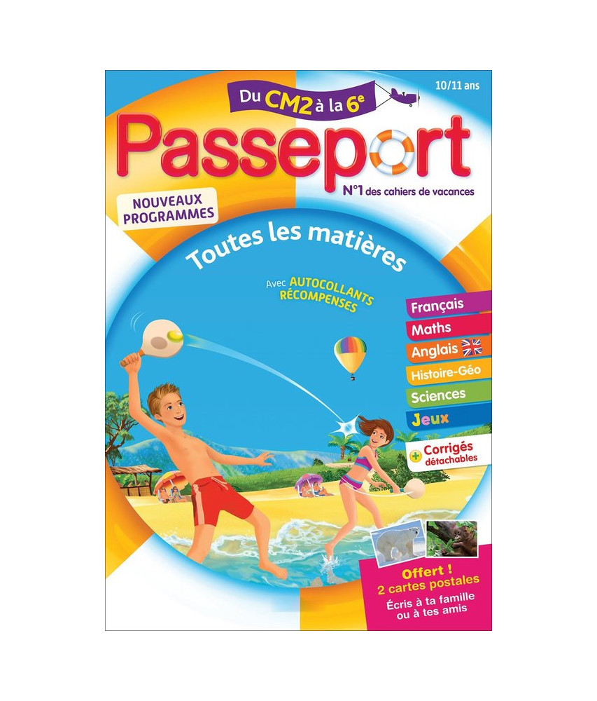 Cahier de vacances du CM2 vers la 6e Passeport