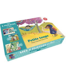 Coffret mes 3 puzzles en bois -PETITE TAUPE