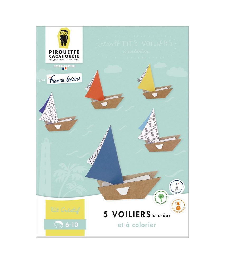 Kit créatif 5 voiliers à créer Kit créatif 5 voiliers à créer