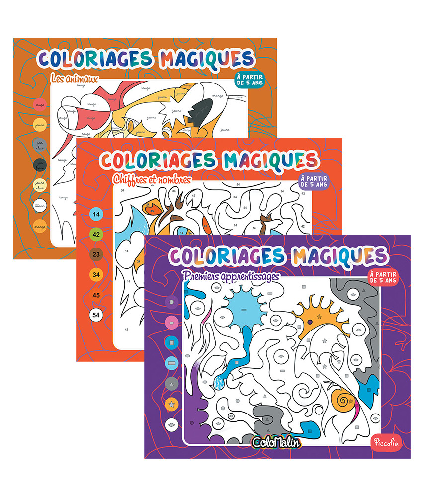 Coloriages magiques - Les animaux + Chiffres et nombres + Premiers apprentissages