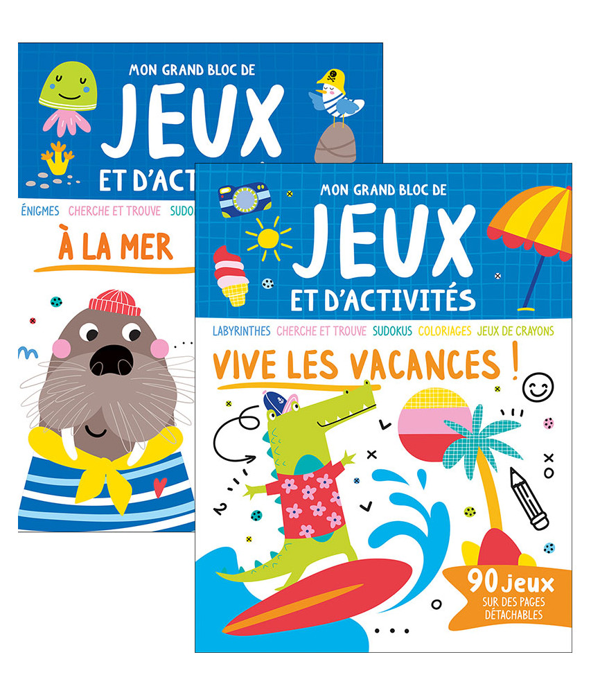 Bloc de Jeux et d'activités - A la mer + Vive les vacances !