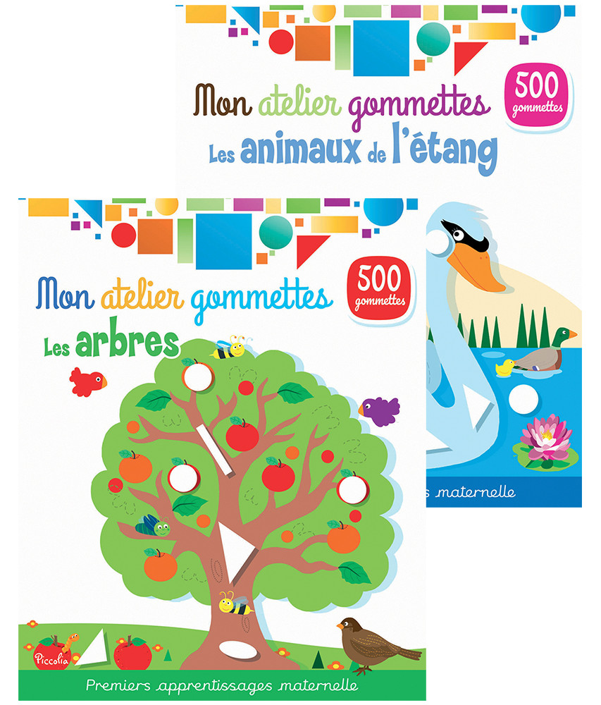 Mon atelier gommettes, Les animaux de l'étang + Les arbres