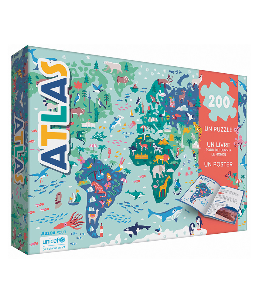 Coffret ATLAS - Un puzzle, un livre, un poster