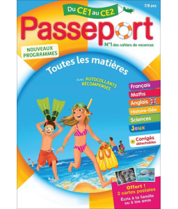 Cahier de vacances du CE1 vers le CE2 Passeport