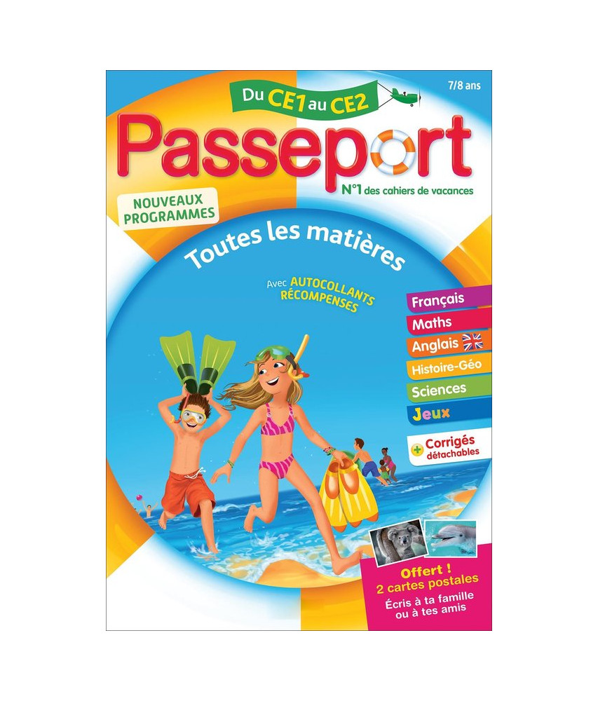 Cahier de vacances du CE1 vers le CE2 Passeport