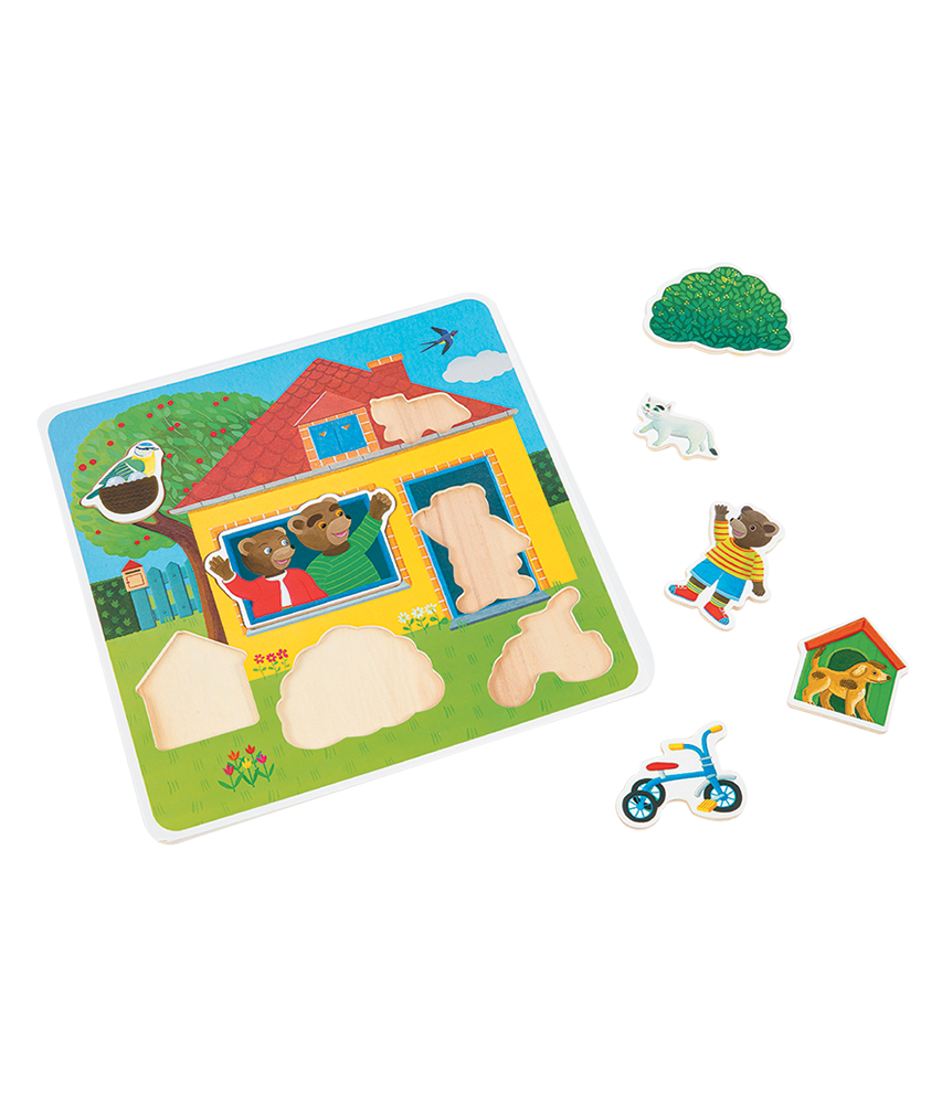 Puzzle cadre 35 pièces : Petit Ours Brun à la boulangerie - Nathan