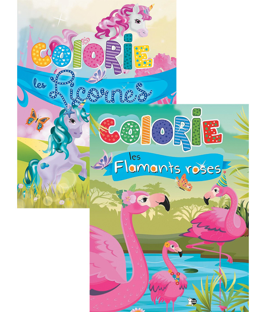 Colorie les flamants roses, Colorie les licornes