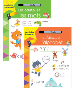 Les lettres et l'alphabet, Les sons et les mots, avec feutres