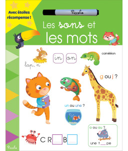 Les lettres et l'alphabet, Les sons et les mots, avec feutres