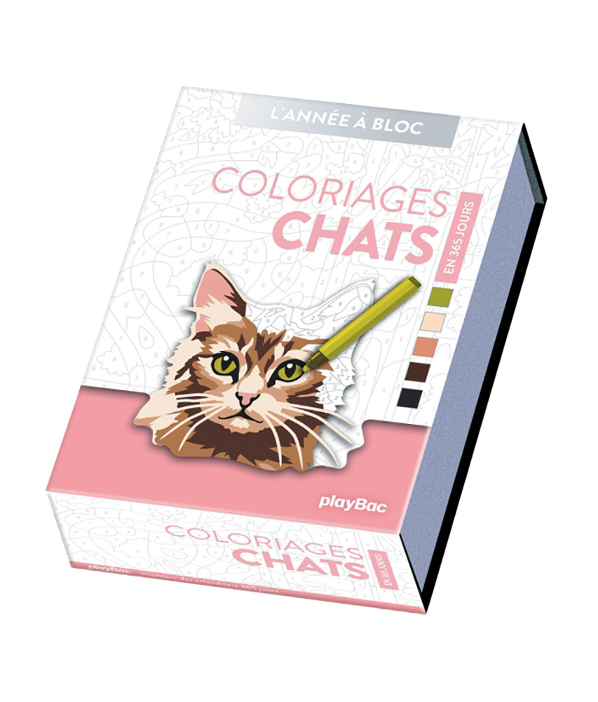L'année à bloc - Coloriages chats