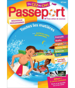 Cahier de vacances du CE2 vers le CM1 Passeport